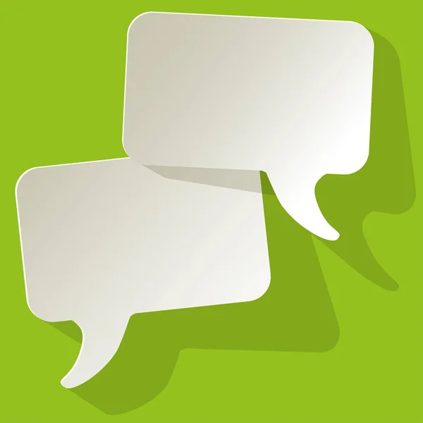 Chat Φυσαλίδες Ομιλίας Λευκό Διάνυσμα Πράσινο Φόντο — Διανυσματικό Αρχείο