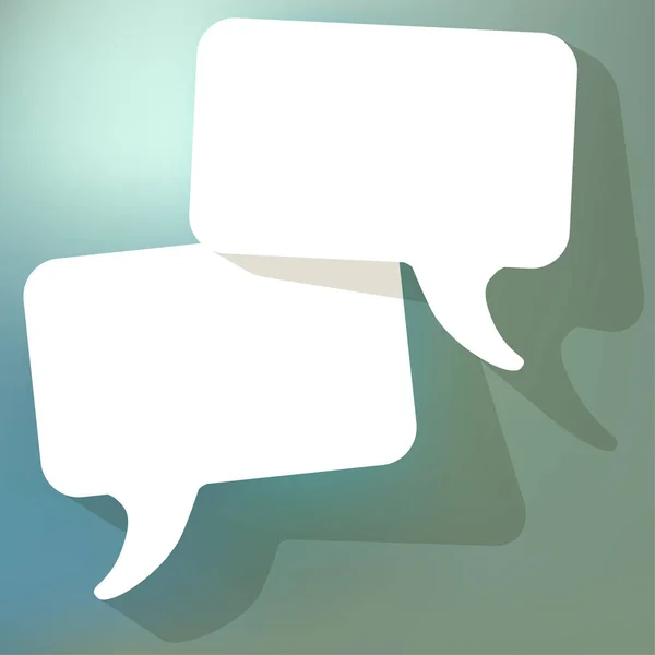 Chat Speech Bubbles Vector White Blue Bokeh Background — Stock Vector