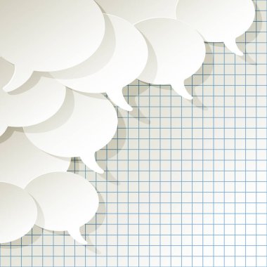 sohbet konuşma kabarcıklar vektör beyaz elips köşesinde bir damalı desen Kağıt arka plan
