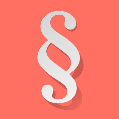 Mercan rengi arka planda paragraf vektör beyaz sembolü