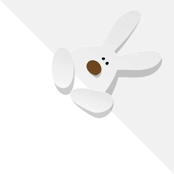 Пасхальный Кролик Правом Верхнем Углу Сером Фоне — стоковый вектор