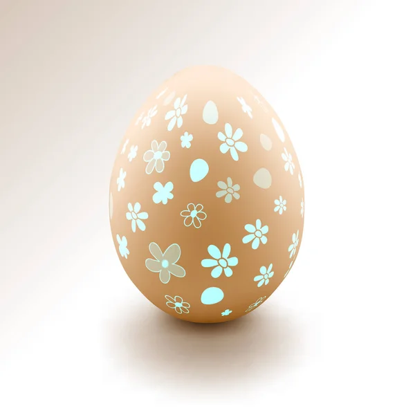 快乐复活节彩蛋与鲜花明信片 — 图库矢量图片