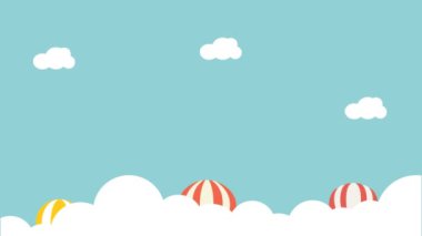 Video animasyon hareketli grafik arka plan döngü Hd sıcak hava balonlar