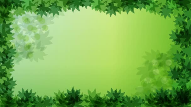 Dalende Herfst Groene Bladeren Video Motion Graphics Animatie Achtergrond Lus — Stockvideo