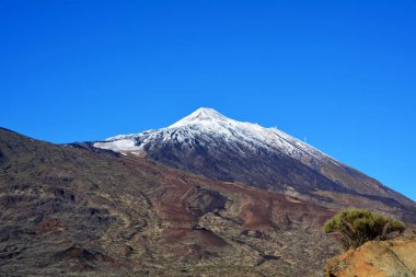 teide Milli Parkı ve dağ manzarası. Tenerife, Kanarya Adaları. 