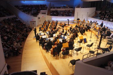 Miami, yeni dünya Senfoni kutluyor projeksiyonlar Yeni Dünya Merkezi binasında konser salonu üzerinde 7 yıl Florida - 20 Ocak.