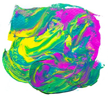 Soyut sanat arka plan çizimi, akrilik resim. Fırça darbeleri rengarenk desenli akrilik boya tuval üzerinde. Resim tasarımı veya arkaplan mesajı için resim. Modern çağdaş sanat.