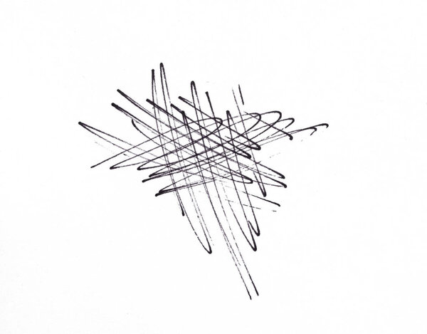 multiple linear pencil scratches on blank paper surface.