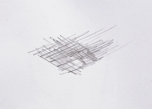 Multiple linear pencil scratches on blank paper surface. — Stock Photo, Image