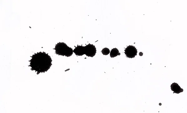 Schizzi neri astratti su carta da acquerello bianca. immagine monocromatica. — Foto Stock