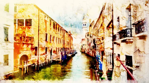 Romantic Scenery Venice Italy Computer Painting — Stock Photo, Image