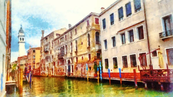 Paysage Romantique Venise Italie Peinture Informatique — Photo