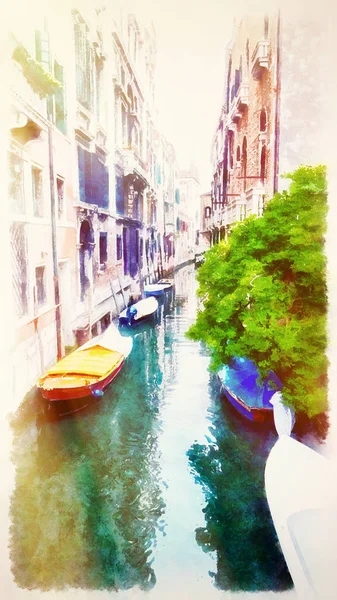 Paysage Romantique Venise Italie Peinture Informatique — Photo