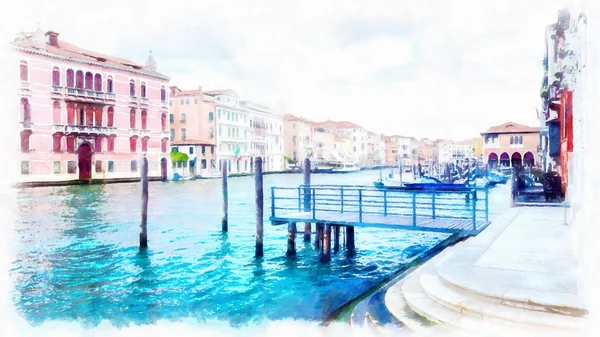 Paisaje Romántico Venecia Italia Pintura Informática — Foto de Stock