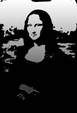 Reproduction of painting Mona Lisa by Leonardo da Vinci and graphic effect clipart