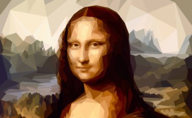 Mona Lisa tarafından Leonardo da Vinci ve poligon etkisi