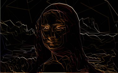 Mona Lisa tarafından Leonardo da Vinci ve poligon etkisi