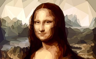 Mona Lisa by Leonardo da Vinci and poligon effect clipart
