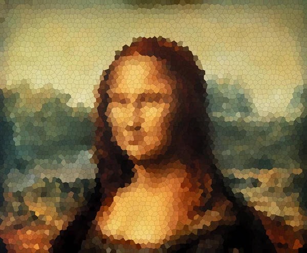 Mona Lisa Leonardo Vinci Poligon Hatása — Stock Fotó