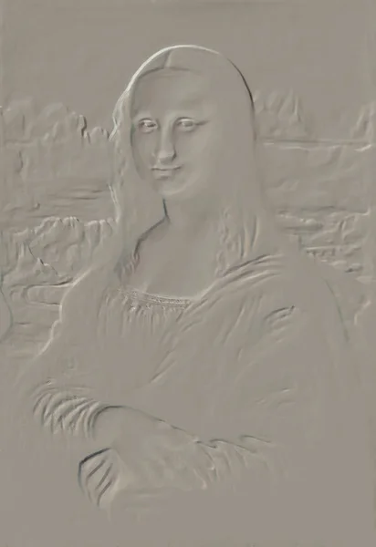 Reproducerea Picturii Mona Lisa Leonardo Vinci Efectul Grafic — Fotografie, imagine de stoc