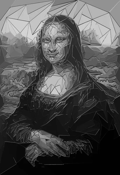 Mona Lisa Leonardo Vinci Och Poligon Effekt — Stockfoto