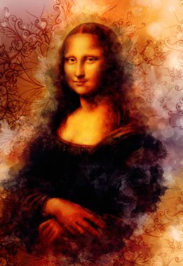 Mona Lisa Leonardo da Vinci ve grafik boyama üreme.