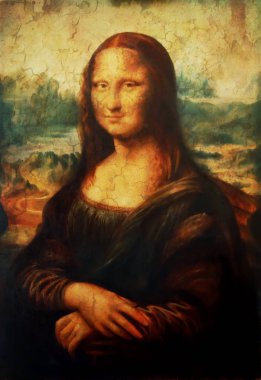 Mona Lisa Leonardo da Vinci ve hafif eski boyama üreme