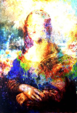 Mona Lisa Leonardo da Vinci ve grafik boyama üreme.