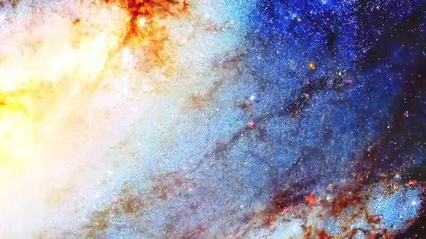 Espace cosmique et étoiles, fond abstrait cosmique couleur et effet graphique . — Video
