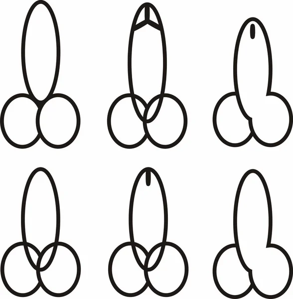 Forma simbólica gráfica do órgão de reprodução masculino. Ilustração vetorial eps . — Vetor de Stock