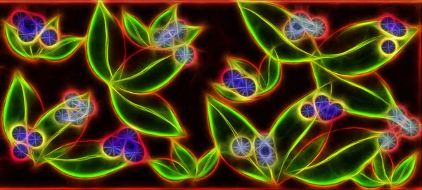 Padrão de flores, motivo floral gráfico. Efeito fractal . — Fotografia de Stock