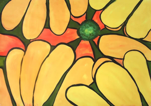 Abstracte compositie met bloemblaadje patroon in warme Ocre tinten. — Stockfoto