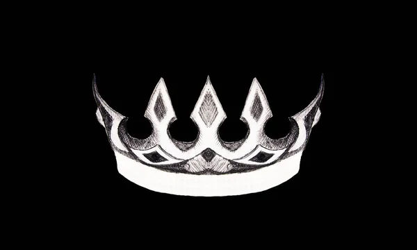 Royal crown with ornaments, On black background. — Stock Photo, Image