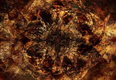 Vintage Crackle yapısı üzerinde süs ejderha, dövme çizim. 