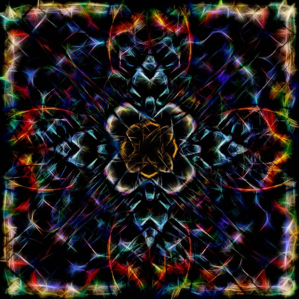 Ozdobna Mandala graficzna wzór. Efekt fraktalnej. — Zdjęcie stockowe