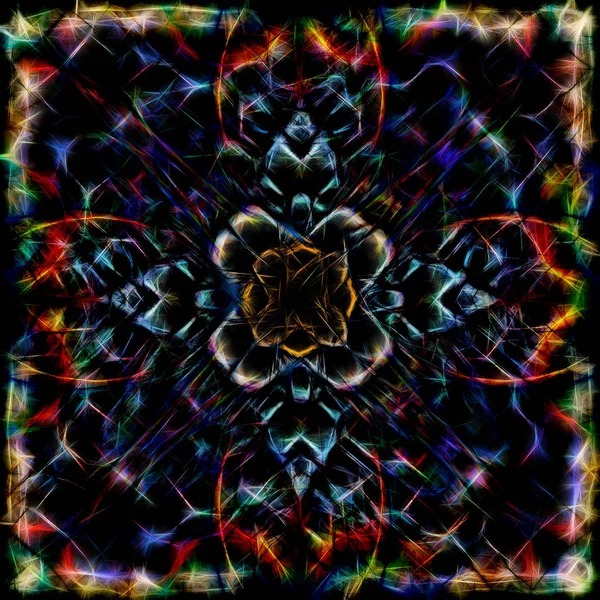 Dekorativa grafiska Mandala mönster. Fractal verkställer. — Stockfoto