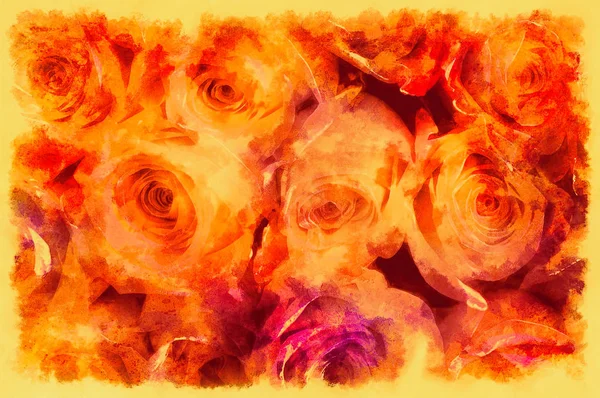 Dekorativ bakgrund med Rosen mönster, mångfärgad bakgrund. — Stockfoto