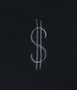 basit amerikan dolar sembolü, soyut arka plan üzerinde çizim kalem.