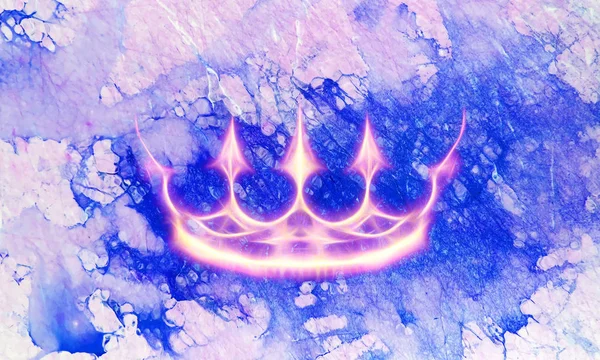 Royal crown, on abstract background. Marble effect. — Stock Photo, Image
