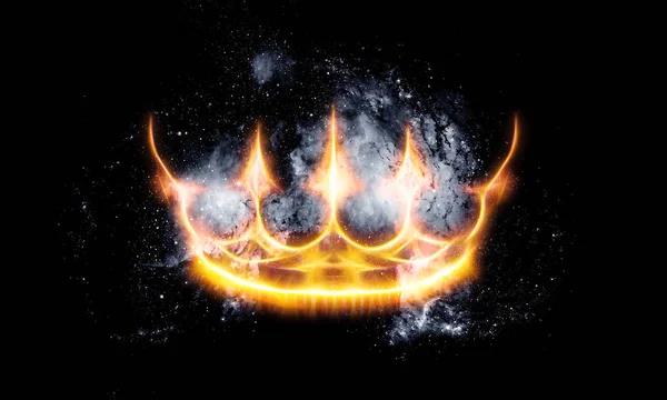 Koninklijke kroon in de kosmische ruimte. Lichte kroon. — Stockfoto