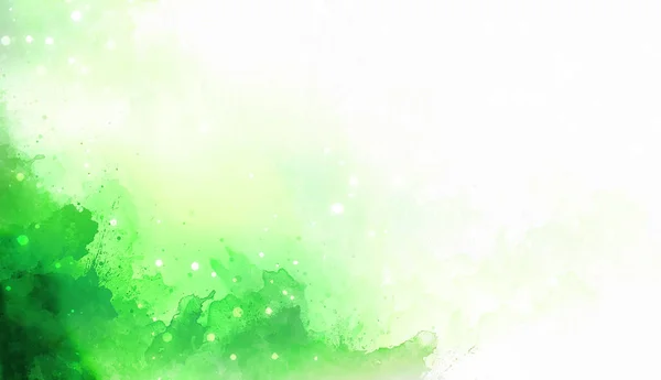 Salpicaduras de color abstracto sobre fondo blanco. Verde —  Fotos de Stock