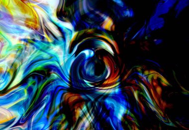 elemental yapıda dönen hareketler ile soyut arka plan.