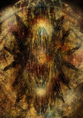 Renkli süs yapısı, çiçekli süs arkaplanı. sepya tonları.