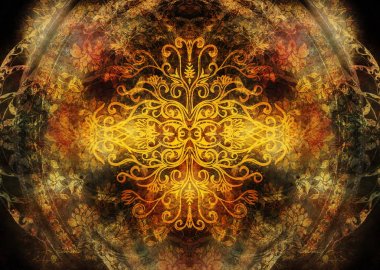 Yapılandırılmış arka planda yaşam sembolü ağacı, yggdrasil.