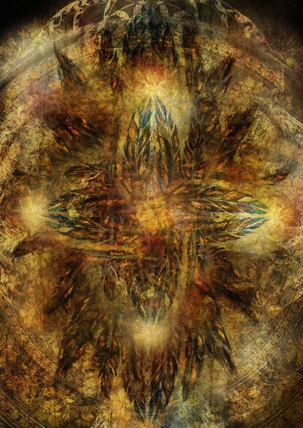 Renkli süs yapısı, çiçekli süs arkaplanı. sepya tonları.