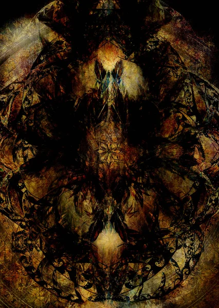 Renkli süs yapısı, çiçekli süs arkaplanı. sepya tonları.