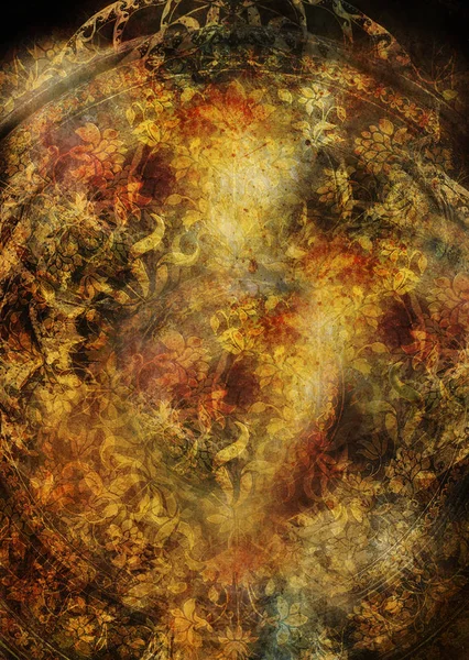 Renkli süs yapısı, çiçekli süs arkaplanı. sepya tonları.