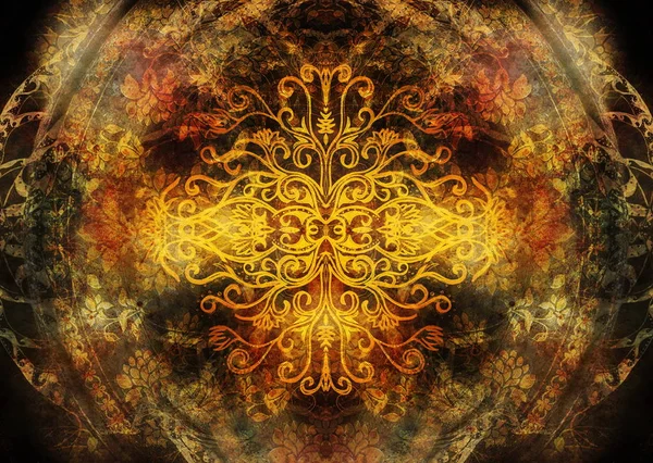 Yapılandırılmış arka planda yaşam sembolü ağacı, yggdrasil.