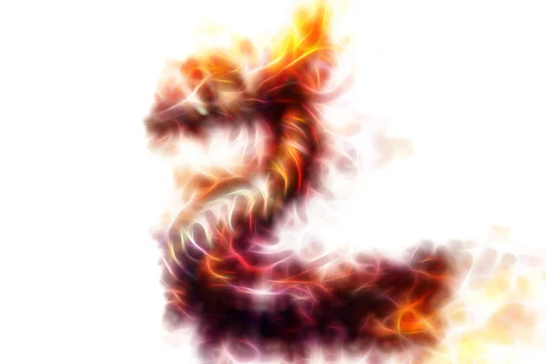 Ancient dragon and fractal efect. — Stock Photo, Image