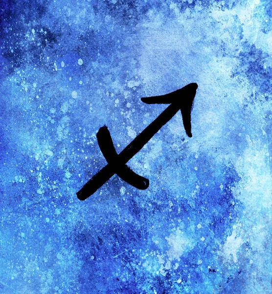 Horóscopo desenhado à mão símbolos astrologia, fundo azul . — Fotografia de Stock
